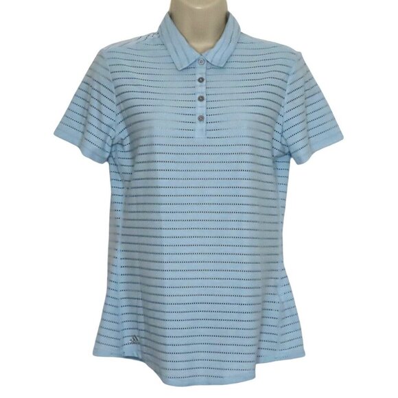 Adidas Womens Small Climacool Perforated Short Sleeve Blue Polo Tennis Shirt Top - Picture 1 of 10